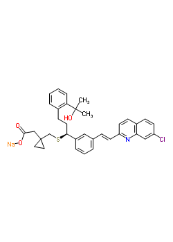 Sodium {1-[({(1s)-1-{3-[(e)-2-(7-chloro-2-quinolinyl)vinyl]phenyl}-3-[2-(2-hydroxy-2-propanyl)phenyl]propyl}sulfanyl)methyl]cyclopropyl}acetate Structure,190078-45-6Structure