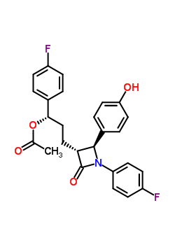 2-Azetidinone, 3-[(3s)-3-(acetyloxy)-3-(4-fluorophenyl)propyl]-1-(4-fluorophenyl)-4-(4-hydroxyphenyl)-, (3r,4s)- Structure,190448-46-5Structure