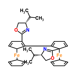 (S,s’’)-2,2’’-bis[(s)-4-isopropyloxazolin-2-yl]-1,1’’-biferrocene Structure,190601-12-8Structure