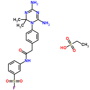 3-[[2-[4-(4,6-Diamino-2,2-dimethyl-1,3,5-triazin-1-yl)phenyl]acetyl]amino]benzenesulfonyl fluoride Structure,19159-35-4Structure