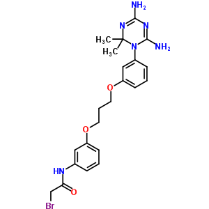 2-Bromo-n-[3-[3-[3-(4,6-diamino-2,2-dimethyl-1,3,5-triazin-1-yl)phenoxy]propoxy]phenyl]acetamide Structure,19159-83-2Structure