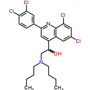 Alpha-(dibutylaminomethyl)-6,8-dichloro-2-(3,4-dichlorophenyl)-4-quinolinemethanol Structure,19160-62-4Structure