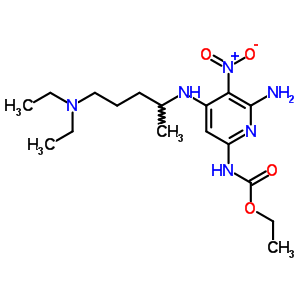 Ethyl n-[6-amino-4-(5-diethylaminopentan-2-ylamino)-5-nitro-pyridin-2-yl]carbamate Structure,19270-36-1Structure