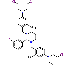 Benzenamine,4,4-[[2-(3-fluorophenyl)dihydro-1,3(2h,4h)-pyrimidinediyl]bis(methylene)]bis[n,n-bis(2-chloroethyl)-3-methyl-(9ci) Structure,19320-32-2Structure