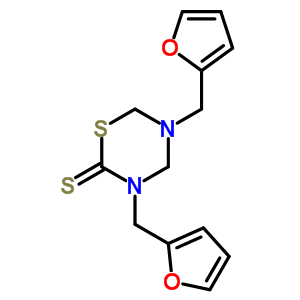 2H-1,3,5-thiadiazine-2-thione,3,5-bis(2-furanylmethyl)tetrahydro- Structure,19356-02-6Structure