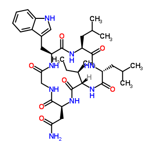 2-[(2S,8s,11s,14r,17s)-17-[(2r)-butan-2-yl]-8-(1h-indol-3-ylmethyl)-11,14-bis(2-methylpropyl)-3,6,9,12,15,18-hexaoxo-1,4,7,10,13,16-hexazacyclooctadec-2-yl]acetamide Structure,194660-14-5Structure