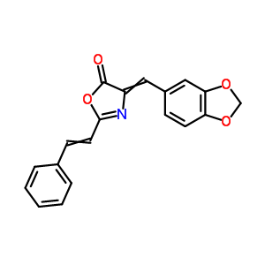 5(4H)-oxazolone,4-(1,3-benzodioxol-5-ylmethylene)-2-(2-phenylethenyl)- Structure,19508-21-5Structure