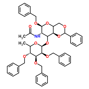 Benzyl 2-acetamido-2-deoxy-3-o-(2,3,4-tri-o-benzyl-alpha-l-fucopyranosyl)-4,6-benzylidene-alpha-d-glucopyranoside Structure,196941-73-8Structure