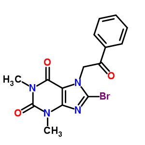 8-Bromo-1,3-dimethyl-7-phenacyl-purine-2,6-dione Structure,19977-29-8Structure