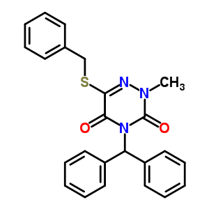 4-Benzhydryl-6-benzylsulfanyl-2-methyl-1,2,4-triazine-3,5-dione Structure,20029-36-1Structure