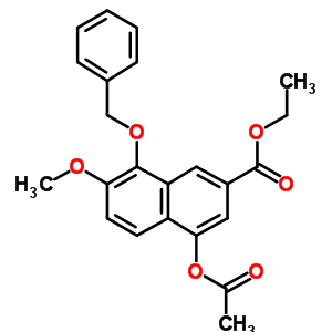 4-(Acetyloxy)-7-methoxy-8-(phenylmethoxy)-2-naphthalenecarboxylic acid ethyl ester Structure,2011-01-0Structure