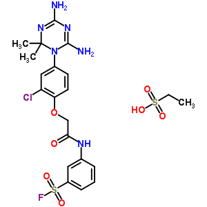 3-[[2-[2-Chloro-4-(4,6-diamino-2,2-dimethyl-1,3,5-triazin-1-yl)phenoxy]acetyl]amino]benzenesulfonyl fluoride Structure,20110-97-8Structure