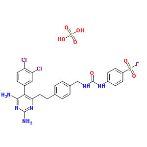 4-[[4-[2-[2,6-Diamino-5-(3,4-dichlorophenyl)pyrimidin-4-yl]ethyl]phenyl]methylcarbamoylamino]benzenesulfonyl fluoride Structure,20111-26-6Structure