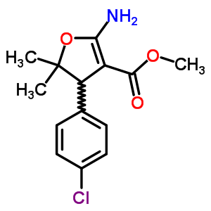 3-Furancarboxylicacid, 2-amino-4-(4-chlorophenyl)-4,5-dihydro-5,5-dimethyl-, methyl ester Structure,20566-86-3Structure