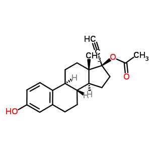 (17Beta)-17-ethynyl-3-hydroxyestra-1,3,5(10)-trien-17-yl acetate Structure,21221-29-4Structure