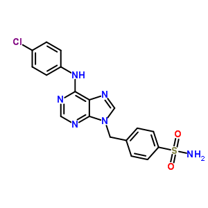 4-[[6-[(4-Chlorophenyl)amino]purin-9-yl]methyl]benzenesulfonamide Structure,21268-04-2Structure