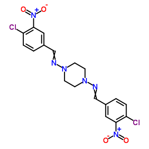 1,4-Piperazinediamine,n1,n4-bis[(4-chloro-3-nitrophenyl)methylene]- Structure,21323-08-0Structure