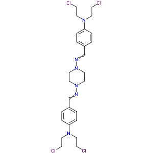 4-[[4-[[4-[Bis(2-chloroethyl)amino]phenyl]methylideneamino]piperazin-1-yl]iminomethyl]-n,n-bis(2-chloroethyl)aniline Structure,21323-34-2Structure