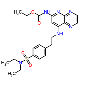 Carbamic acid,[8-[[2-[4-[(diethylamino)sulfonyl]phenyl]ethyl]amino]pyrido[2,3-b]pyrazin-6-yl]-,ethyl ester (9ci) Structure,21395-46-0Structure