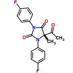 5-Acetyl-1,3-bis(4-fluorophenyl)-5-methyl-imidazolidine-2,4-dione Structure,21631-62-9Structure