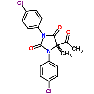 5-Acetyl-1,3-bis(4-chlorophenyl)-5-methyl-imidazolidine-2,4-dione Structure,21631-63-0Structure