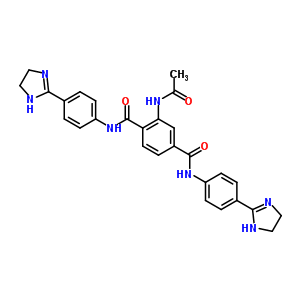 2-Acetamido-n,n-bis[4-(4,5-dihydro-1h-imidazol-2-yl)phenyl]benzene-1,4-dicarboxamide Structure,21695-90-9Structure