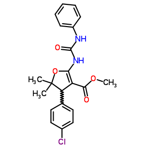 3-Furancarboxylicacid,4-(4-chlorophenyl)-4,5-dihydro-5,5-dimethyl-2-[[(phenylamino)carbonyl]amino]-,methyl ester Structure,21863-91-2Structure