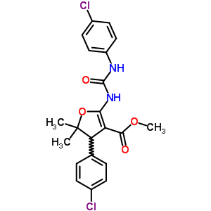 Methyl 4-(4-chlorophenyl)-2-[(4-chlorophenyl)carbamoylamino]-5,5-dimethyl-4h-furan-3-carboxylate Structure,21863-92-3Structure