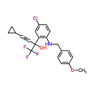 Rac 5-chloro-alpha-(cyclopropylethynyl)-2-[[(4-methoxyphenyl)methyl]amino]-alpha-(trifluoromethyl)benzenemethanol Structure,221177-56-6Structure