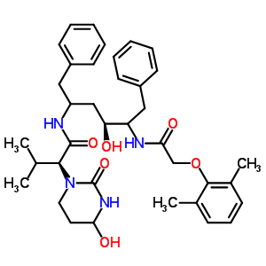 (2S)-n-[(4s)-5-{[(2,6-dimethylphenoxy)acetyl]amino}-4-hydroxy-1,6-diphenyl-2-hexanyl]-2-(4-hydroxy-2-oxotetrahydro-1(2h)-pyrimidinyl)-3-methylbutanamide Structure,221553-72-6Structure