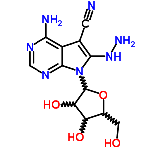 7H-pyrrolo[2,3-d]pyrimidine-5-carbonitrile,4-amino-6-hydrazino-7-b-d-ribofuranosyl-(8ci,9ci) Structure,22256-94-6Structure