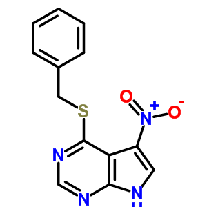 7H-pyrrolo[2,3-d]pyrimidine,5-nitro-4-[(phenylmethyl)thio]- Structure,22277-05-0Structure