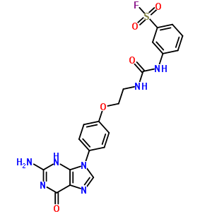 Benzenesulfonylfluoride,3-[[[[2-[4-(2-amino-1,6-dihydro-6-oxo-9h-purin-9-yl)phenoxy]ethyl]amino]carbonyl]amino]- Structure,22404-24-6Structure