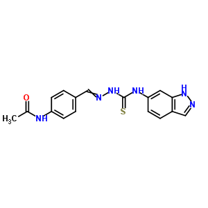 Acetamide,n-[4-[[2-[(1h-indazol-6-ylamino)thioxomethyl]hydrazinylidene]methyl]phenyl]- Structure,22497-34-3Structure