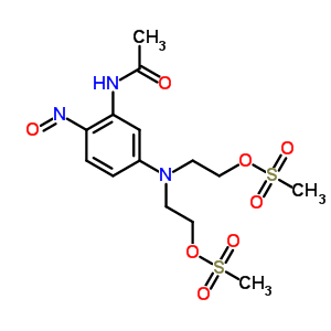 Acetamide,n-[5-[bis[2-[(methylsulfonyl)oxy]ethyl]amino]-2-nitrosophenyl]- Structure,22964-42-7Structure