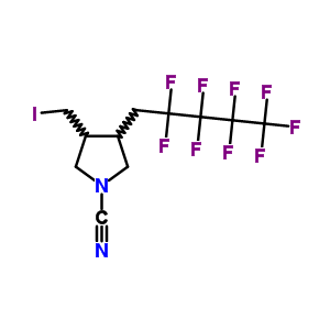 N-cyano-3-(iodomethyl)-4-(1h,1h-nonafluoropentyl)-pyrrolidine Structure,231285-91-9Structure