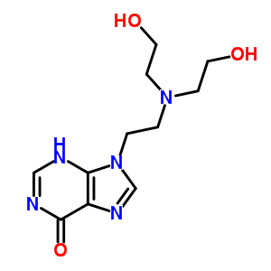 6H-purin-6-one,9-[2-[bis(2-hydroxyethyl)amino]ethyl]-1,9-dihydro-, hydrochloride (1:1) Structure,23199-28-2Structure