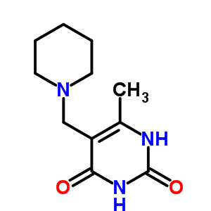 2,4(1H,3h)-pyrimidinedione, 6-methyl-5-(1-piperidinylmethyl)- Structure,23213-34-5Structure