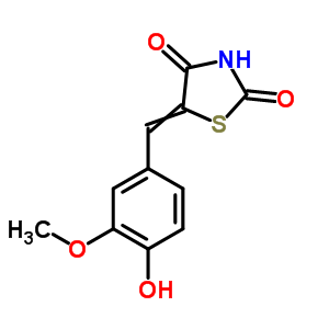 5-[(4-Hydroxy-3-methoxyphenyl)methylene]-2,4-thiazolidinedione Structure,24044-50-6Structure