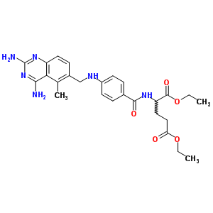 L-glutamic acid,n-[4-[[(2,4-diamino-5-methyl-6-quinazolinyl)methyl]amino]benzoyl]-, diethylester (9ci) Structure,24205-32-1Structure