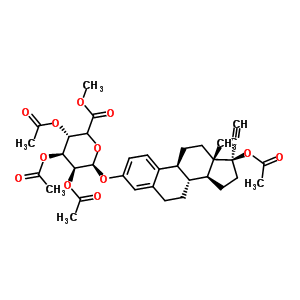 (17Beta)-17-acetoxy-17-ethynylestra-1(10),2,4-trien-3-yl methyl (5xi)-2,3,4-tri-o-acetyl-beta-d-lyxo-hexopyranosiduronate Structure,242130-33-2Structure