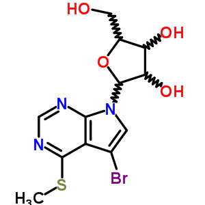 7H-pyrrolo[2,3-d]pyrimidine,5-bromo-4-(methylthio)-7-b-d-ribofuranosyl- Structure,24386-90-1Structure