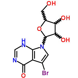 4H-pyrrolo[2,3-d]pyrimidin-4-one,5-bromo-1,7-dihydro-7-b-d-ribofuranosyl- Structure,24386-96-7Structure