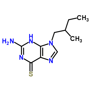 6H-purine-6-thione,2-amino-1,9-dihydro-9-(2-methylbutyl)- Structure,24397-97-5Structure