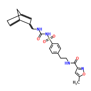 3-Isoxazolecarboxamide,n-[2-[4-[[[[(bicyclo[2.2.1]hept-2-ylmethyl)amino]carbonyl]amino]sulfonyl]phenyl]ethyl]-5-methyl- Structure,24488-92-4Structure