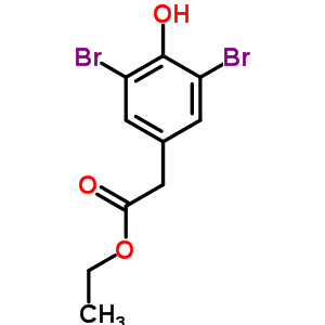 Benzeneacetic acid, 3,5-dibromo-4-hydroxy-, ethyl ester Structure,24744-59-0Structure