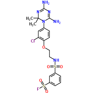 Benzenesulfonylfluoride,3-[[[2-[2-chloro-4-(4,6-diamino-2,2-dimethyl-1,3,5-triazin-1(2h)-yl)phenoxy]ethyl]amino]sulfonyl]- Structure,24892-25-9Structure