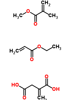 Butanedioic acid, methylene-, polymer with ethyl 2-propenoate and methyl 2-methyl-2-propenoate Structure,24980-96-9Structure