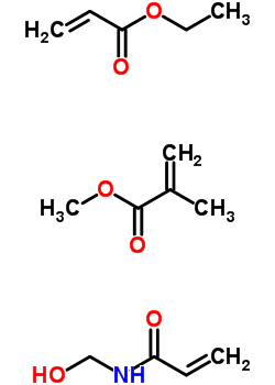 2-Methyl-2-propenoic acid methyl ester polymer with ethyl 2-propenoate and n-(hydroxymethyl)-2-propenamide Structure,25035-74-9Structure