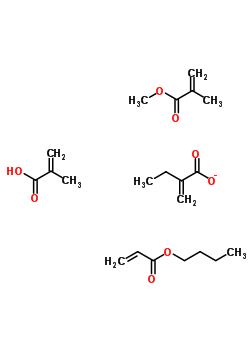 2-Methyl-2-propenoic acid polymer with butyl 2-propenoate, ethyl 2-propenoate and methyl 2-methyl-2-propenoate Structure,25035-88-5Structure